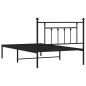 vidaXL Giroletto con Testiera in Metallo Nero 107x203 cm vidaXL Giroletto con Testiera in Metallo Nero 107x203 cm