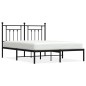 vidaXL Giroletto con Testiera in Metallo Nero 140x190 cm