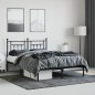 vidaXL Giroletto con Testiera in Metallo Nero 140x190 cm