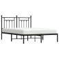 vidaXL Giroletto con Testiera in Metallo Nero 140x190 cm