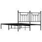 vidaXL Giroletto con Testiera in Metallo Nero 140x190 cm