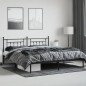 vidaXL Giroletto con Testiera in Metallo Nero 193x203 cm vidaXL Giroletto con Testiera in Metallo Nero 193x203 cm