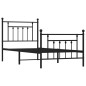 vidaXL Giroletto con Testiera e Pediera Metallo Nero 90x190 cm vidaXL Giroletto con Testiera e Pediera Metallo Nero 90x190 cm