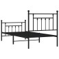 vidaXL Giroletto con Testiera e Pediera Metallo Nero 90x190 cm vidaXL Giroletto con Testiera e Pediera Metallo Nero 90x190 cm