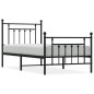 vidaXL Giroletto con Testiera e Pediera Metallo Nero 90x200 cm