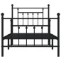 vidaXL Giroletto con Testiera e Pediera Metallo Nero 90x200 cm