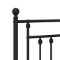 vidaXL Testiera in Metallo Nero 90 cm