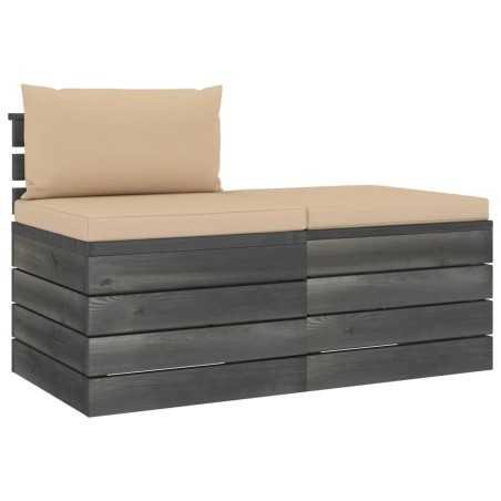 vidaXL Set Divani da Giardino su Pallet 2 pz con Cuscini Massello Pino