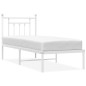 vidaXL Giroletto con Testiera Metallo Bianco 75x190 cm vidaXL Giroletto con Testiera Metallo Bianco 75x190 cm