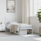 vidaXL Giroletto con Testiera Metallo Bianco 75x190 cm vidaXL Giroletto con Testiera Metallo Bianco 75x190 cm