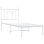 vidaXL Giroletto con Testiera Metallo Bianco 75x190 cm vidaXL Giroletto con Testiera Metallo Bianco 75x190 cm