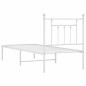 vidaXL Giroletto con Testiera Metallo Bianco 75x190 cm vidaXL Giroletto con Testiera Metallo Bianco 75x190 cm