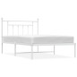 vidaXL Giroletto con Testiera Metallo Bianco 100x200 cm vidaXL Giroletto con Testiera Metallo Bianco 100x200 cm