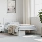 vidaXL Giroletto con Testiera Metallo Bianco 100x200 cm vidaXL Giroletto con Testiera Metallo Bianco 100x200 cm