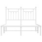 vidaXL Giroletto con Testiera Metallo Bianco 120x190 cm vidaXL Giroletto con Testiera Metallo Bianco 120x190 cm