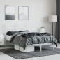 vidaXL Giroletto con Testiera Metallo Bianco 135x190 cm vidaXL Giroletto con Testiera Metallo Bianco 135x190 cm