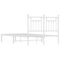 vidaXL Giroletto con Testiera Metallo Bianco 135x190 cm vidaXL Giroletto con Testiera Metallo Bianco 135x190 cm