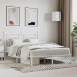 vidaXL Giroletto con Testiera Metallo Bianco 140x190 cm vidaXL Giroletto con Testiera Metallo Bianco 140x190 cm