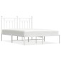 vidaXL Giroletto con Testiera Metallo Bianco 140x190 cm vidaXL Giroletto con Testiera Metallo Bianco 140x190 cm