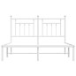 vidaXL Giroletto con Testiera Metallo Bianco 140x190 cm vidaXL Giroletto con Testiera Metallo Bianco 140x190 cm