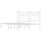 vidaXL Giroletto con Testiera Metallo Bianco 140x190 cm vidaXL Giroletto con Testiera Metallo Bianco 140x190 cm