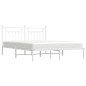 vidaXL Giroletto con Testiera Metallo Bianco 160x200 cm