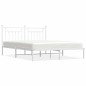 vidaXL Giroletto con Testiera Metallo Bianco 183x213 cm vidaXL Giroletto con Testiera Metallo Bianco 183x213 cm
