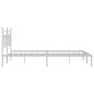 vidaXL Giroletto con Testiera Metallo Bianco 183x213 cm vidaXL Giroletto con Testiera Metallo Bianco 183x213 cm