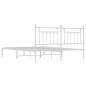 vidaXL Giroletto con Testiera Metallo Bianco 183x213 cm vidaXL Giroletto con Testiera Metallo Bianco 183x213 cm