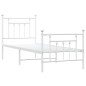 vidaXL Giroletto con Testiera e Pediera Metallo Bianco 75x190 cm vidaXL Giroletto con Testiera e Pediera Metallo Bianco 75x190 cm