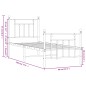 vidaXL Giroletto con Testiera e Pediera Metallo Bianco 75x190 cm vidaXL Giroletto con Testiera e Pediera Metallo Bianco 75x190 cm