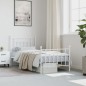 vidaXL Giroletto con Testiera e Pediera Metallo Bianco 80x200 cm vidaXL Giroletto con Testiera e Pediera Metallo Bianco 80x200 cm