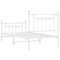 vidaXL Giroletto con Testiera e Pediera Metallo Bianco 80x200 cm vidaXL Giroletto con Testiera e Pediera Metallo Bianco 80x200 cm