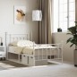 vidaXL Giroletto con Testiera e Pediera Metallo Bianco 100x190 cm vidaXL Giroletto con Testiera e Pediera Metallo Bianco 100x190 cm