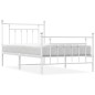 vidaXL Giroletto con Testiera e Pediera Metallo Bianco 100x190 cm vidaXL Giroletto con Testiera e Pediera Metallo Bianco 100x190 cm
