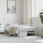 vidaXL Giroletto con Testiera e Pediera Metallo Bianco 100x190 cm vidaXL Giroletto con Testiera e Pediera Metallo Bianco 100x190 cm