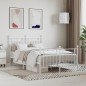 vidaXL Giroletto con Testiera e Pediera Metallo Bianco 120x190 cm vidaXL Giroletto con Testiera e Pediera Metallo Bianco 120x190 cm
