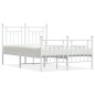 vidaXL Giroletto con Testiera e Pediera Metallo Bianco 120x190 cm vidaXL Giroletto con Testiera e Pediera Metallo Bianco 120x190 cm