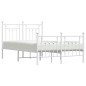 vidaXL Giroletto con Testiera e Pediera Metallo Bianco 120x190 cm vidaXL Giroletto con Testiera e Pediera Metallo Bianco 120x190 cm