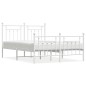 vidaXL Giroletto con Testiera e Pediera Metallo Bianco 150x200 cm vidaXL Giroletto con Testiera e Pediera Metallo Bianco 150x200 cm
