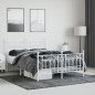 vidaXL Giroletto con Testiera e Pediera Metallo Bianco 150x200 cm vidaXL Giroletto con Testiera e Pediera Metallo Bianco 150x200 cm