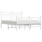 vidaXL Giroletto con Testiera e Pediera Metallo Bianco 150x200 cm vidaXL Giroletto con Testiera e Pediera Metallo Bianco 150x200 cm