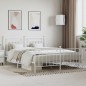 vidaXL Giroletto con Testiera e Pediera Metallo Bianco 160x200 cm vidaXL Giroletto con Testiera e Pediera Metallo Bianco 160x200 cm