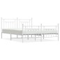 vidaXL Giroletto con Testiera e Pediera Metallo Bianco 160x200 cm vidaXL Giroletto con Testiera e Pediera Metallo Bianco 160x200 cm