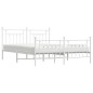 vidaXL Giroletto con Testiera e Pediera Metallo Bianco 160x200 cm vidaXL Giroletto con Testiera e Pediera Metallo Bianco 160x200 cm