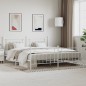 vidaXL Giroletto con Testiera e Pediera Metallo Bianco 193x203 cm vidaXL Giroletto con Testiera e Pediera Metallo Bianco 193x203 cm