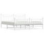 vidaXL Giroletto con Testiera e Pediera Metallo Bianco 193x203 cm vidaXL Giroletto con Testiera e Pediera Metallo Bianco 193x203 cm