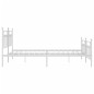 vidaXL Giroletto con Testiera e Pediera Metallo Bianco 193x203 cm vidaXL Giroletto con Testiera e Pediera Metallo Bianco 193x203 cm