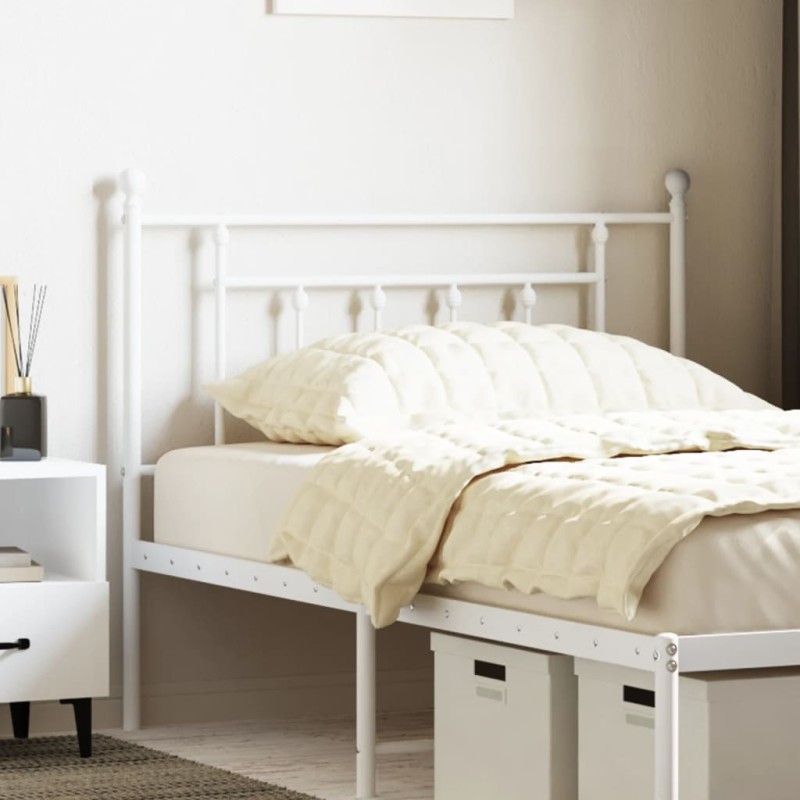 vidaXL Testiera in Metallo Bianco 107 cm