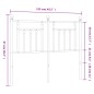 vidaXL Testiera in Metallo Bianco 120 cm
